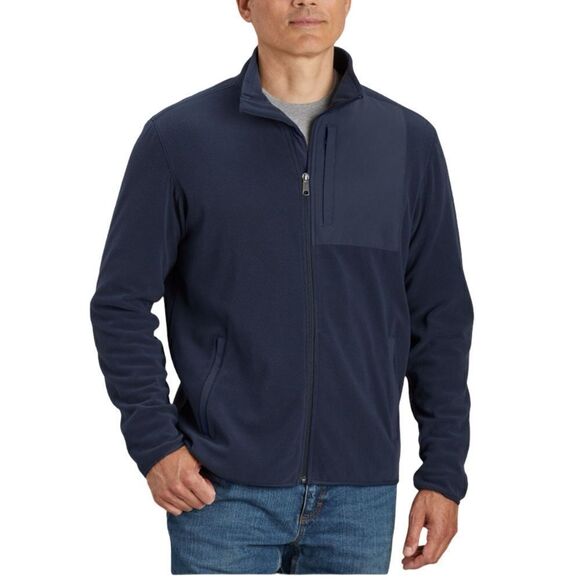 NWT DULUTH Trading Co Checkpoint Fleece Full Zip Mock Navy Jacket Size M - Picture 1 of 15